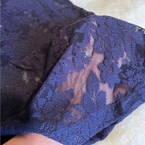 French Connection Navy Lace Short Sleeve Tee